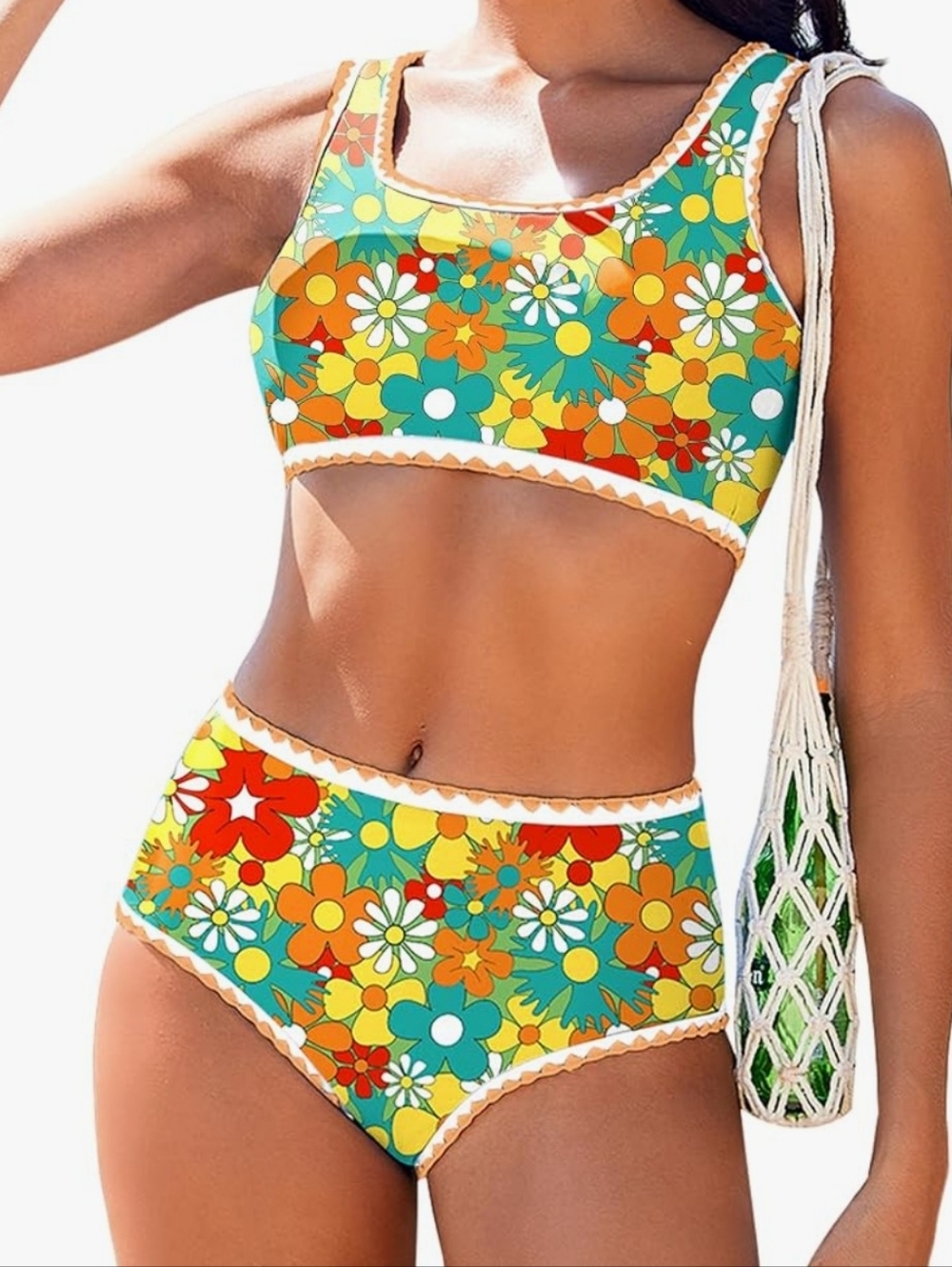 Retro Floral High Waist Bikini
